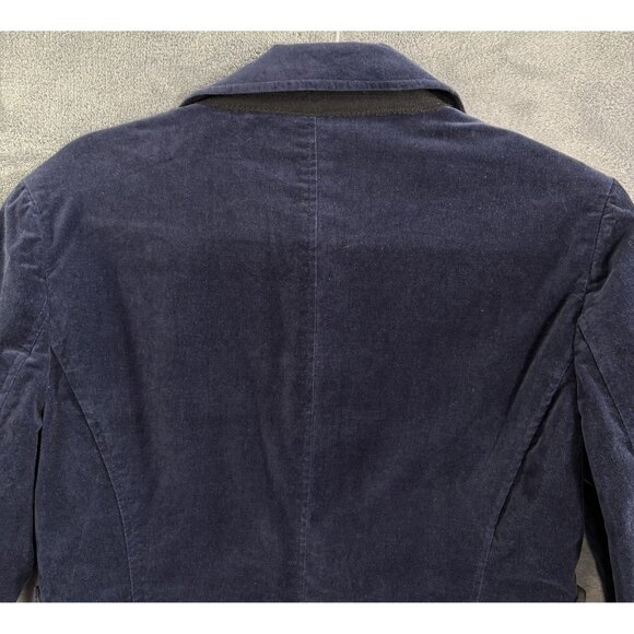 CACHE Women Velvet Blazer Sz 8 Blue Long Sleeve Button Front Academia ch-24 - Picture 5 of 14